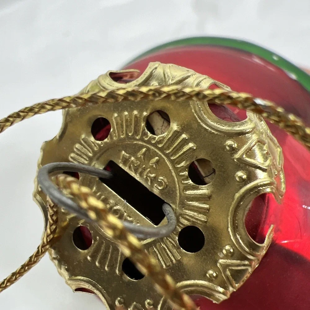 Vintage Mercury Glass Christmas Ornament West Germany Mica SANTA CLAUS FACE Head